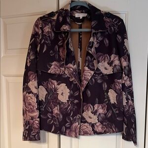 Solitaire Aubergine Jacket with Floral Design